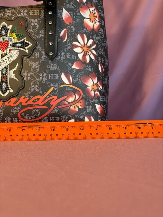 Ed Hardy Large Floral Tote Bag with Matching Wallet - Picture 10 of 14